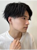 ナチュラルセンターパートマッシュ/ツーブロック