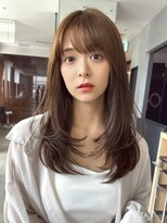 ケーツー 青山店(K two) ロングレイヤー/顔まわりカット/ミルクティーアッシュ