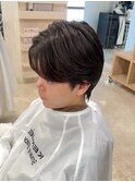 曲がる縮毛矯正/メンズ縮毛矯正/センターパート/メンズカット