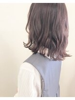 モルニ(MORNI)&nbsp;アッシュグレー_マロンベージュ Aラインボブ かきあげ