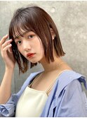 大人可愛い☆骨格修正ぷっつんボブ/流し前髪/シースルーバング