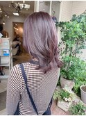 ピンクアッシュ艶髪大人ガーリー愛されくびれミディアム髪質改善