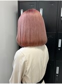 3054ピンクブロンドスローカラーカシスピンク寒色系カラーボブ