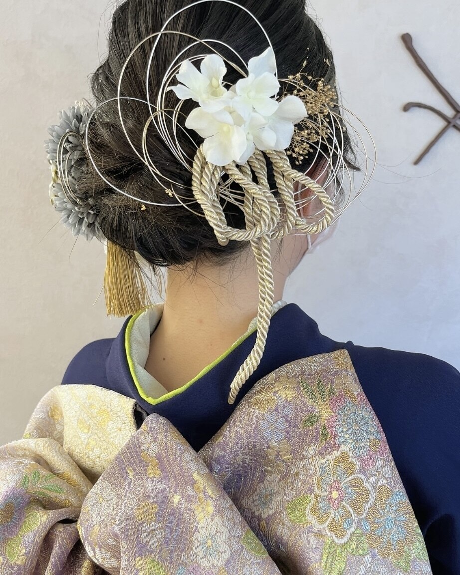 Link】シニヨンアレンジ/ヘアセット/水引アレンジ大人かわいい