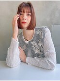 mowen 南堀江 ボブ×メルティーベージュ×艶髪×軽めバング