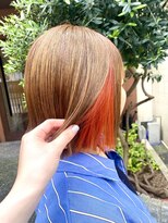 ココカラヘアー ニコ(cococara hair nico)&nbsp;オレンジ/インナーカラー/デザイン/ハイトーン/ブリーチ&