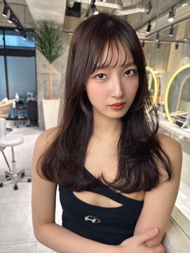 ロンド レア 天神大名店(Lond Le’a) デザインカラー/レイヤーカット/ウェットヘア/オリーブベージュ