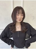 美髪ナチュラルカラーロングウルフカット【広島/本通】
