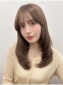 簡単スタイリング/伸ばしかけヘア/小顔ヘア/ブリーチなしカラー
