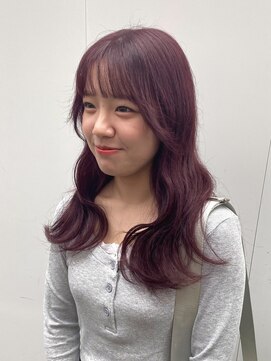 ヒカリス ヘアー 相川店(HIKARIS hair) 顔まわりレイヤーとボルドーカラー