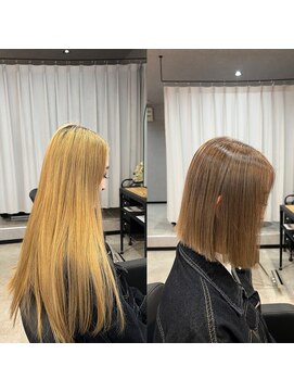 ディーアイク(D Aik) ミルクティーベージュ&切りっぱなしスタイル