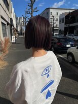 チャプター 問屋町(chapter)&nbsp;切りっぱなしミニボブワインレッド髪質改善ケアブリーチ