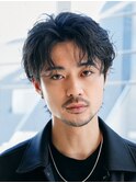 メンズパーマルーズパーマシャドウパーマセンターパート緩め