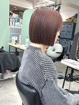 ヒビヲ 横浜西口店(HIBIO) 暖色カラーブリーチなしダブルカラー切りっぱなしボブ横浜