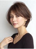 白髪ぼかし脱白髪染め似合わせショートボブ40代50代60代