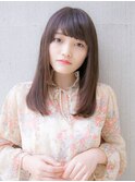流しバング ナチュラルストレート☆
