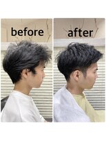 ヨシザワインク プレミアム 横浜 桜木町店(YOSHIZAWA Inc. PREMIUM)&nbsp;スッキリツーブロック刈り上げビフォーアフター
