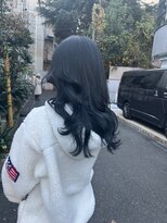 アソビ 表参道(ASOBI) ブリーチなしWカラー 青髪 ヨシンモリ