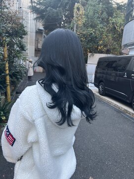 アソビ 表参道(ASOBI) ブリーチなしWカラー 青髪 ヨシンモリ