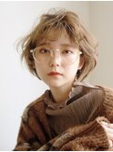 ショートヘア_チェリーブラウンフェミニンロング_78952