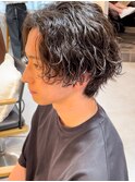 センターパート 波巻きパーマ 波巻きスパイラル 刈り上げ 横浜