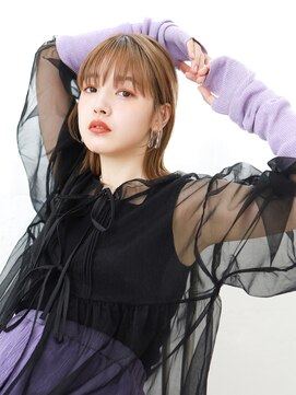 テトテ 天王寺店(tetote) 【tetote天王寺】前髪あり×外ハネミディ　ミルクティーアッシュ