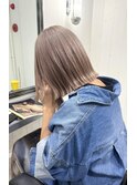 外ハネボブ×ピンクベージュ