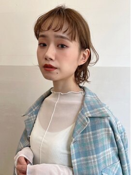 ハニーシブヤ(HONEY shibuya) ゆるふわパーマ　カーリーショート　ラテベージュ