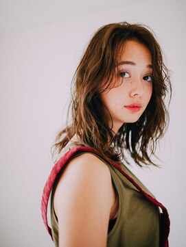 エクファ ヘアエステアンドスパ(ex-fa hair esthe&spa) デザインカラー/レイヤーカット/ウェットヘア/オリーブベージュ