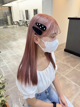 ペレ 栄店(PELE) デザインカラー/レイヤーカット/ウェットヘア/オリーブベージュ