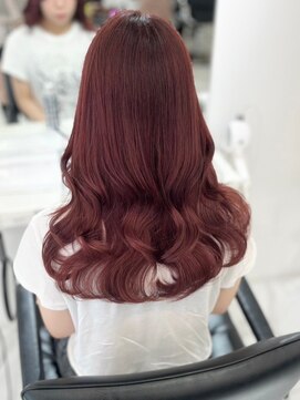 ランテルディ 渋谷(LANTERDIT) チェリーレッド ブリーチなしカラー ダブルカラー 韓国風ヘア