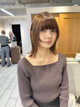 テトラ バイ ネオリーブ 横浜西口店(tetra by neolive) ウルフカット 顔まわりカット ブリーチ無し ブラウン