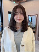 イメチェン外ハネボブ美髪ワイドバングミディアムレイヤーカット