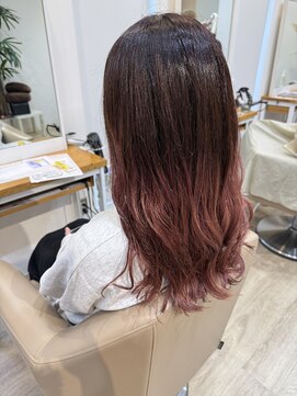 ジュエ ヘアー デザイン(Jue hair design) ピンクグラデーションカラー/ブリーチ/ピンクカラー/知立/20代