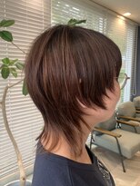 アース 三田南ウッディタウン店(HAIR&MAKE EARTH)&nbsp;前下がりショートツヤ感ボブウルフレイヤーカット
