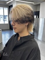 アンドメゾンオム(&Maison. homme)&nbsp;LILI/センターパート/ハイトーン/デザインカラー/加古川