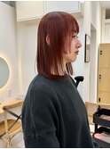 ブリーチなし/ダブルカラー/オレンジブラウン/暖色カラー