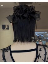 ロウROW)&nbsp;ボブ　ハーフアップ　タイトハーフアップお呼ばれヘアヘアセット