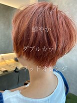 ヘアー メゾン ブレッシング(hair maison blessing)&nbsp;マッシュショート　× 　Wカラー　×　ブラッドオレンジ