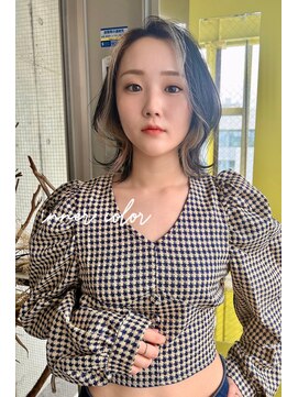 ガルボ ヘアー(garbo hair) 高知　インナーカラー　ミディアム　韓国風　にしむら担当