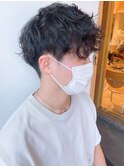 【morio 原宿】ソフトツイスパ 刈り上げマッシュ 波巻きパーマ