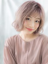 ドクターズ サロン ラブ(Dr's Salon LAB)&nbsp;オン眉バング小顔ベージュピンクゆるふわボブh古河10代20代30代