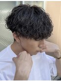 天神サーフカール波巻きパーマツイストスパイラルパーマ緩め20代