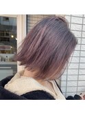 ハイライトグラデーションベリーピンクボブ