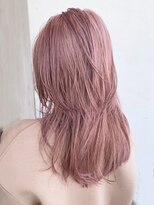 アルバム 池袋(ALBUM)&nbsp;ピンクベージュロング_外ハネボブセクションカラー_ba390912