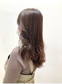 ロングレイヤー毛先ワンカールピンクグレージュシャドールーツ