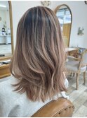 切りっぱなしレイヤー×バレイヤージュ