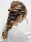 モテ髪ハーフアップポニーテール結婚式ヘアセット