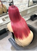 レッドピンク/艶髪/ロング