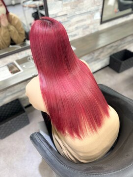 オズ 梅田店(OZ) レッドピンク/艶髪/ロング